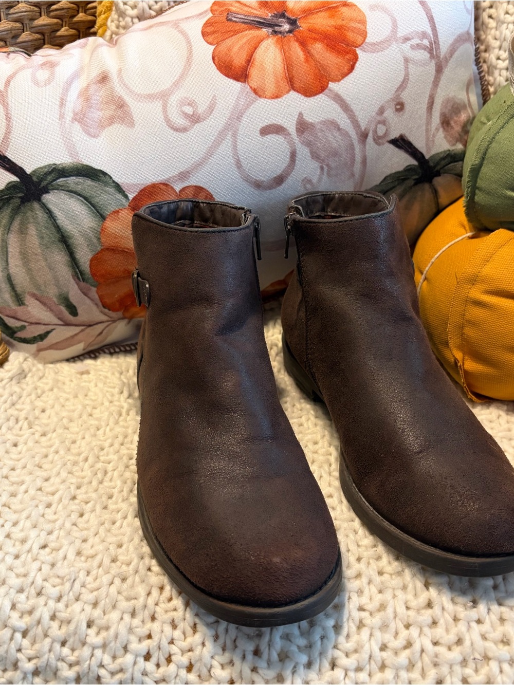 BareTraps Brown Ankle Booties with Side Buckle